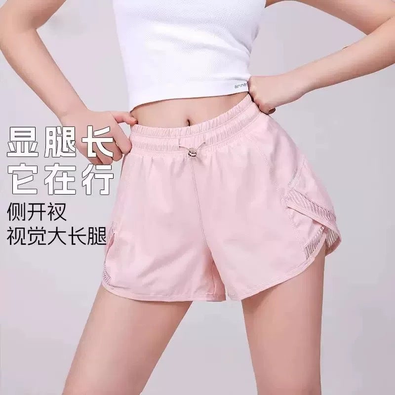 Anti-Glare Pilates Yoga Shorts Women'S Fake Two-Piece Quick-Drying Loose Outdoor Leisure Running Fitness Sports Shorts - Image 2